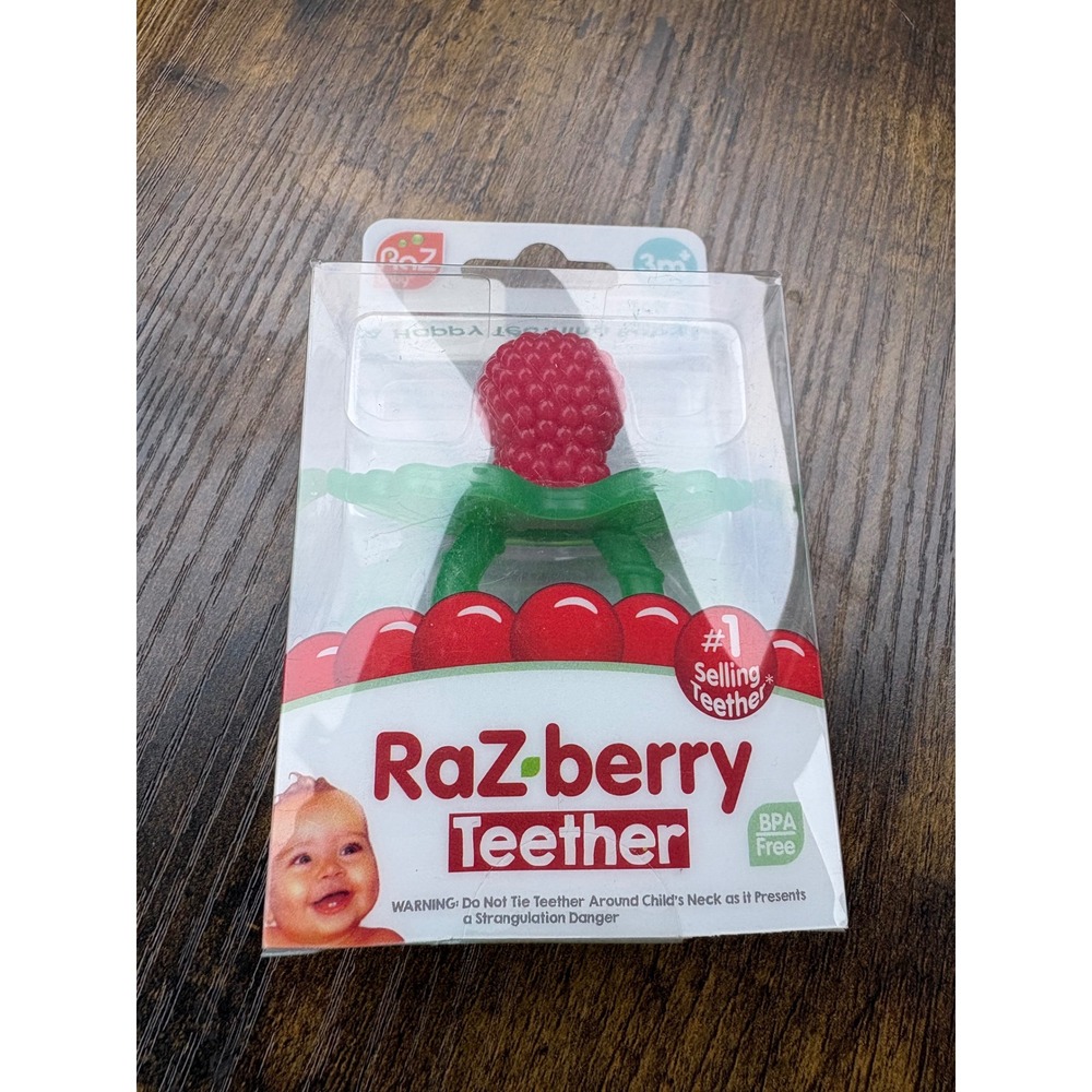RaZbaby RaZberry Silicone Teether Red Raspberry 3m+ BPA Free BerryBumps 000302